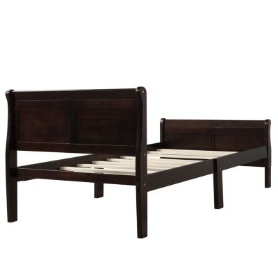 Streamdale Twin Platform Wood Sleigh Bed Frame with Headboard