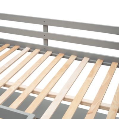 Streamdale Full Size Loft Bed With Shelves And Desk, Wooden Loft Bed With Desk