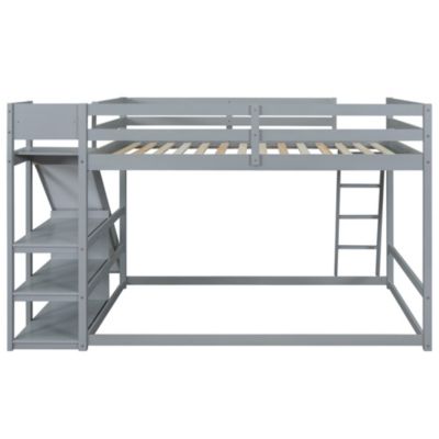 Streamdale Full Over Full Bunk Bed With Ladder, Slide And Shelves