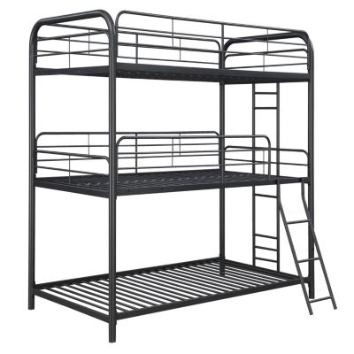 Triple Bunk Bed, Twin/Twin/Twin, Black