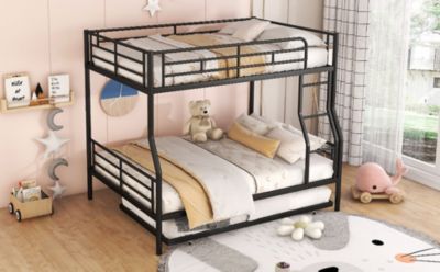 Streamdale Full XL Over Queen Metal Bunk Bed With Trundle