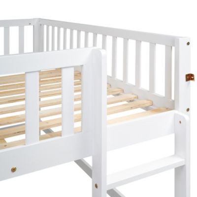 Streamdale Full Size Low Loft Bed With Ladder And Slide