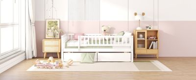 Full Size Daybed Wood Bed With Two Drawers