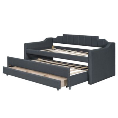 Streamdale Twin Size Upholstered Daybed With Trundle And Three Drawers