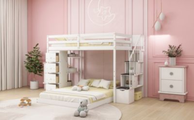 Streamdale Versatile Bunk Bed with Storage and Shelves