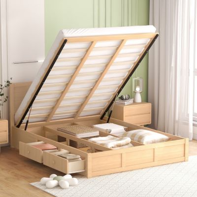 Queen Platform Bed with Storage Drawers