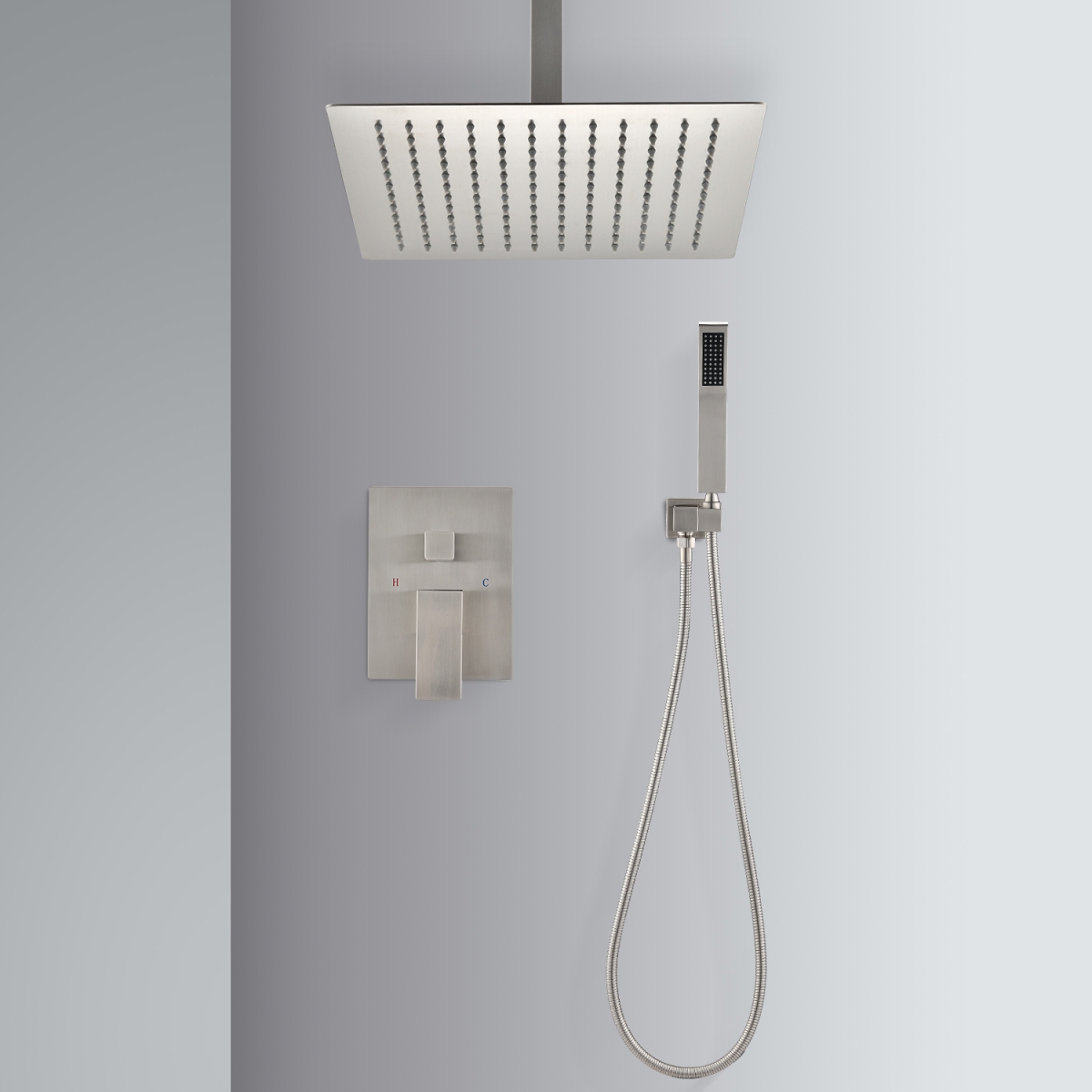 Streamdale Furniture Ceiling Mounted Shower System Combo Set With Handheld And 16 Shower Head