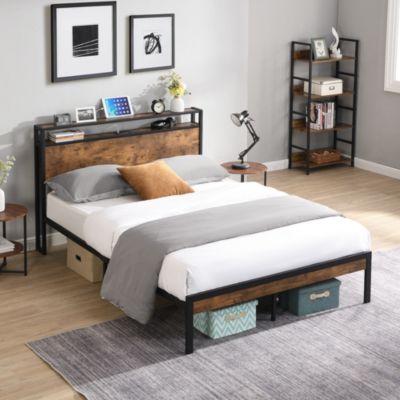 Metal Bed Frame w/ Storage, USB