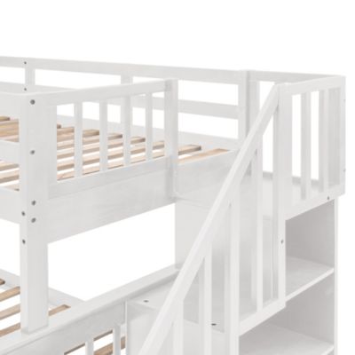 Streamdale Stairway Twin Over Full Bunk with Storage and Rail