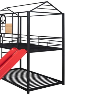 Streamdale Metal Bunk Bed with Slide and House