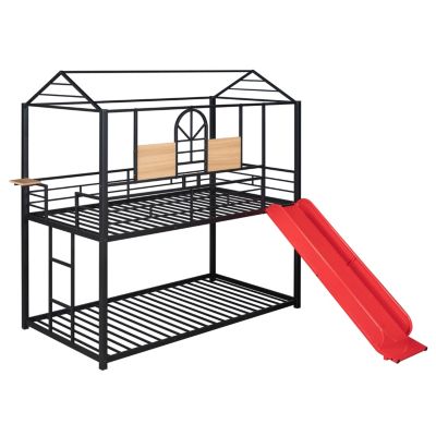 Streamdale Metal Bunk Bed with Slide and House