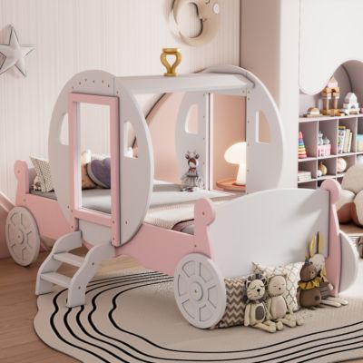 Princess Carriage Bed with Wood Platform