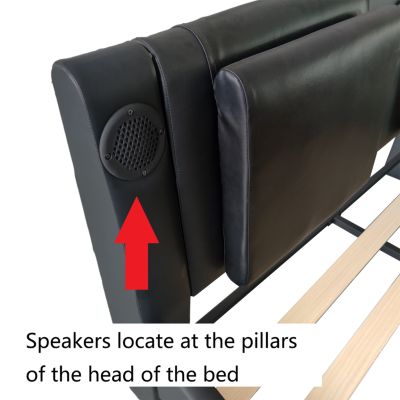 Streamdale Queen Platform Bed with LED, Bluetooth, Massage