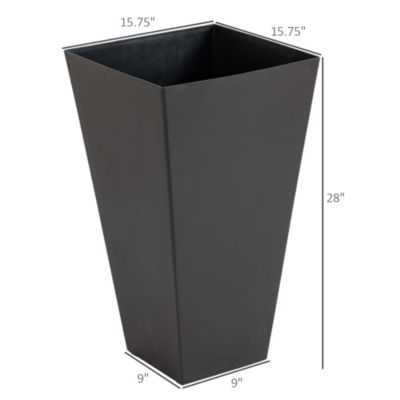 Tall Square Planter with Drainage Holes, Indoor and Outdoor