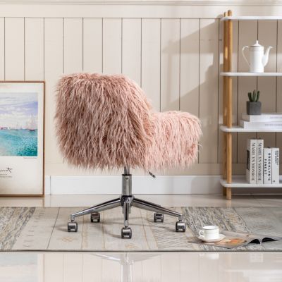 Comfy Faux Fur Office & Vanity Chair