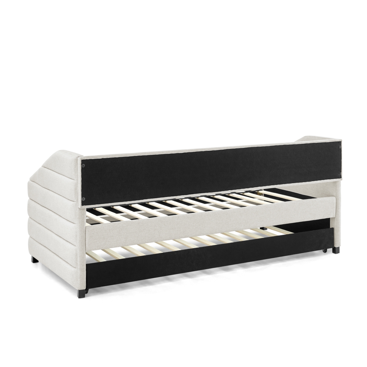 Streamdale Furniture Streamdale Tufted Sofa Daybed with Trundle (Beige, 82.5" x 58" x 34