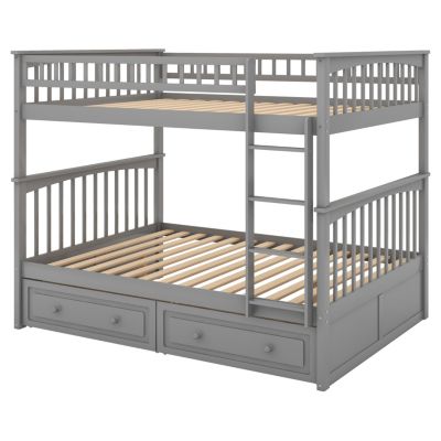 Streamdale Full Over Full Bunk Bed With Drawers, Convertible Beds