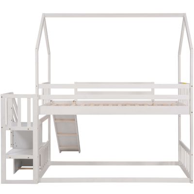 Streamdale Twin Convertible Bunk Bed with Slide and Staircase