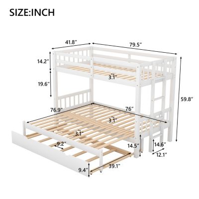 Streamdale Twin Over Pull-Out Bunk Bed With Trundle