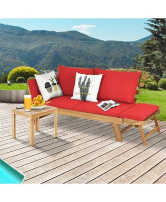 Adjustable Patio Convertible Sofa with Thick Cushion
