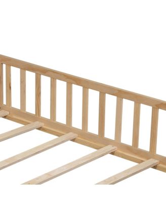 Montessori Floor Bed with Fence and Door for Kids