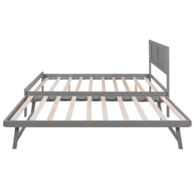Streamdale Full Size Platform Bed With Adjustable Trundle