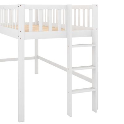 Streamdale Twin Size Low Loft Bed With Ladder And Slide