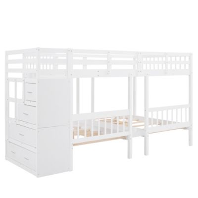 Triple Size Wood Bunk Bed with Drawers &acirc;€“ Bunk Bed