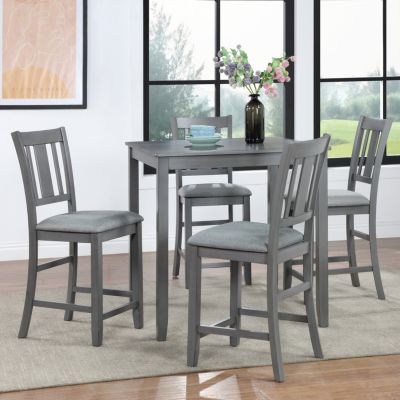 Elegant 5-Piece Solid Wood Counter Height Dining Table and Chair Set