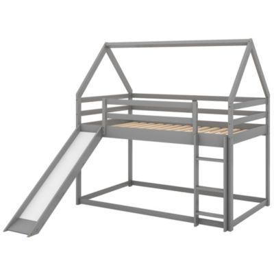 Streamdale Twin Size Bunk House Bed With Slide And Ladder