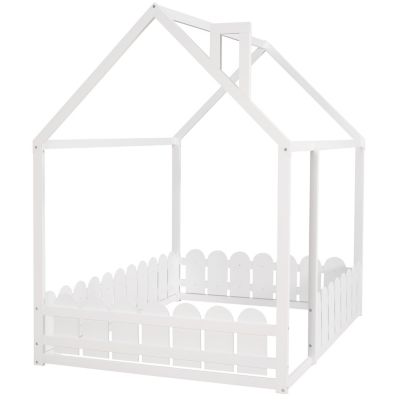 Streamdale Full Size Wood House Bed with Fence