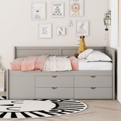 Full Size Daybed With Drawers And Shelves