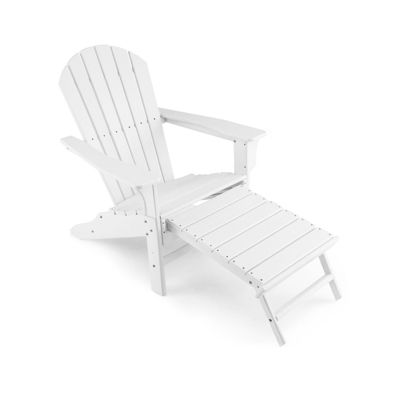 HDPE Outdoor Adirondack Chair with Retractable Footrest