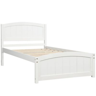 Streamdale Wood Platform Bed With Headboard, Footboard And Wood Slat Support Twin
