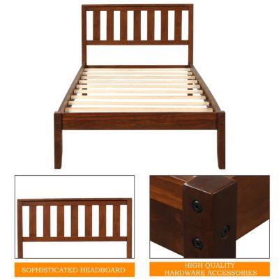 Streamdale Wood Platform Bed With Headboard/Wood Slat Support, Twin