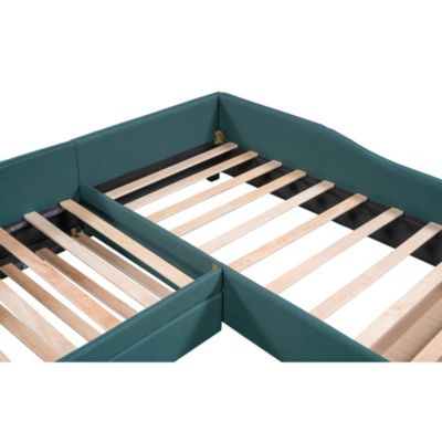 Twin Size Upholstered  Daybed With Trundle And Drawer