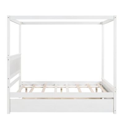 Streamdale Full Size Canopy Platform Bed with Trundle