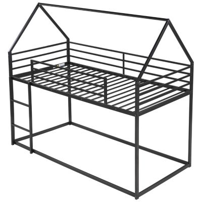 Streamdale Twin Over Twin House Bunk Bed With Built-In Ladder