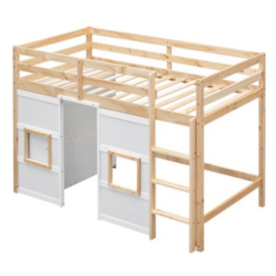 Streamdale Twin Loft Bed with Storage and Windows