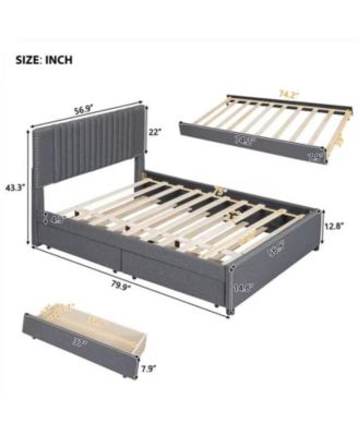 Classic Upholstered Platform Bed with Trundle