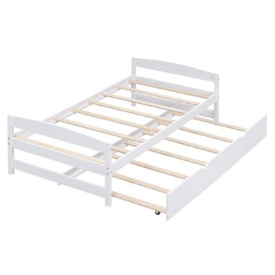 Twin Size Platform Bed With Twin Size Trundle