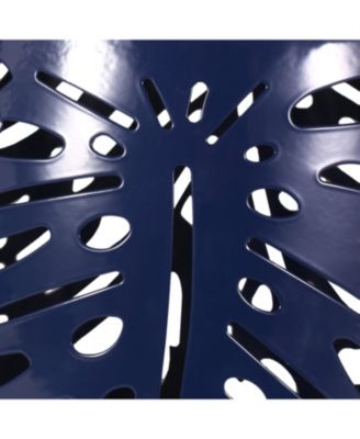 Modern Palm Leaf Side Table with Durable Iron Frame