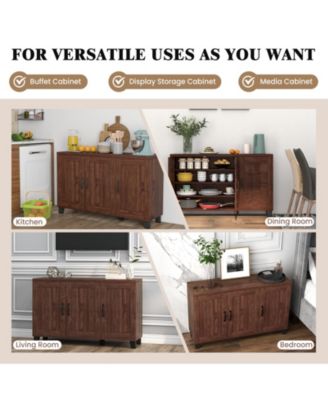 3-Door Buffet Sideboard with Adjustable Shelves and Anti-Tipping Kits