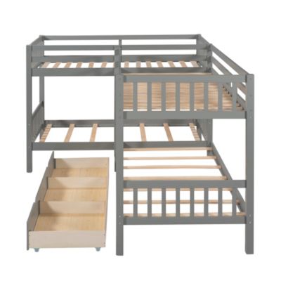 Streamdale Twin L-Shaped Bunk Bed With Drawers