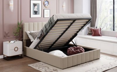 Streamdale Queen Size Upholstered Platform Bed With A Hydraulic Storage System