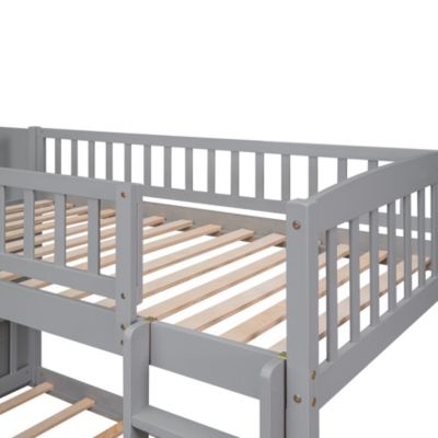 Stairway Twin Over Twin Bunk Bed With Two Drawers And Slide