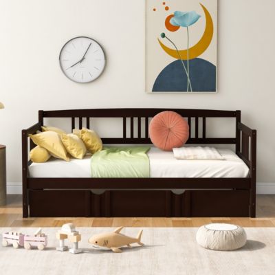 Streamdale Twin Size Daybed Wood Bed With Twin Size Trundle