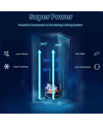 15 Inch 100 Can Built-in Freestanding Beverage Cooler Refrigerator with Adjustable Temperature and Shelf-Silver