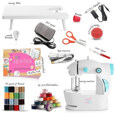Mini Portable Sewing Machine & Complete Supplies Kit for Beginners and Kids - 48 Piece