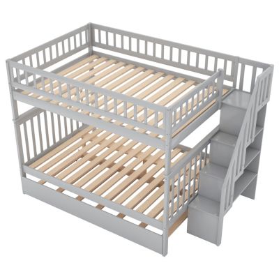 Streamdale Full Over Full Bunk Bed With Trundle And Staircase